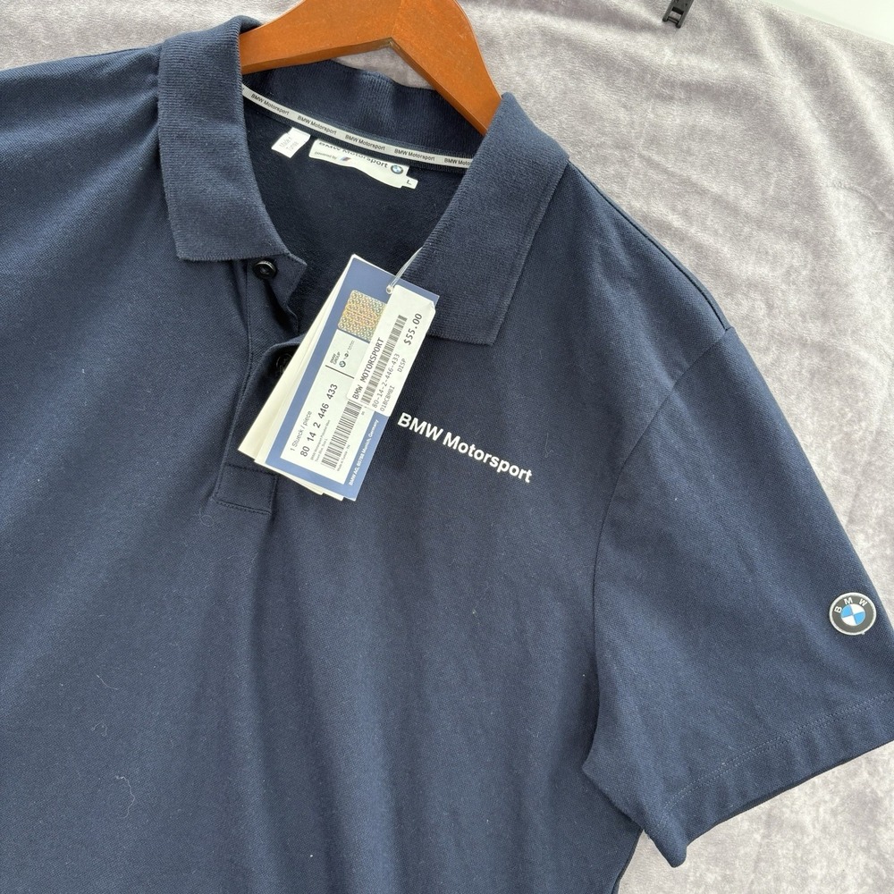 BMW Shirt Mens L Black Polo Motorsport M Series
